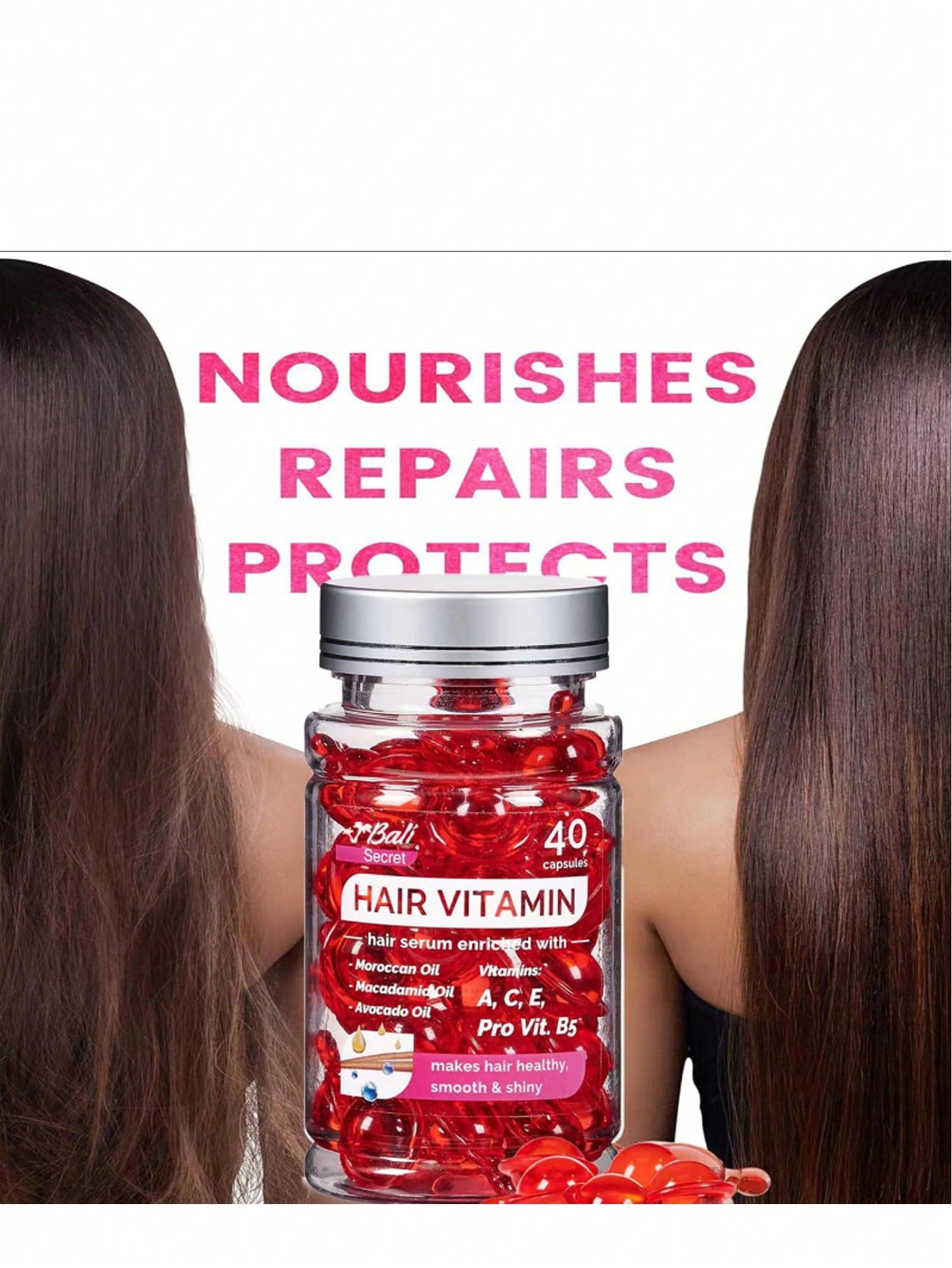 Bali Secret Hair Treatment Serum 40 Capsules - No Rinse With Argan Macadamia