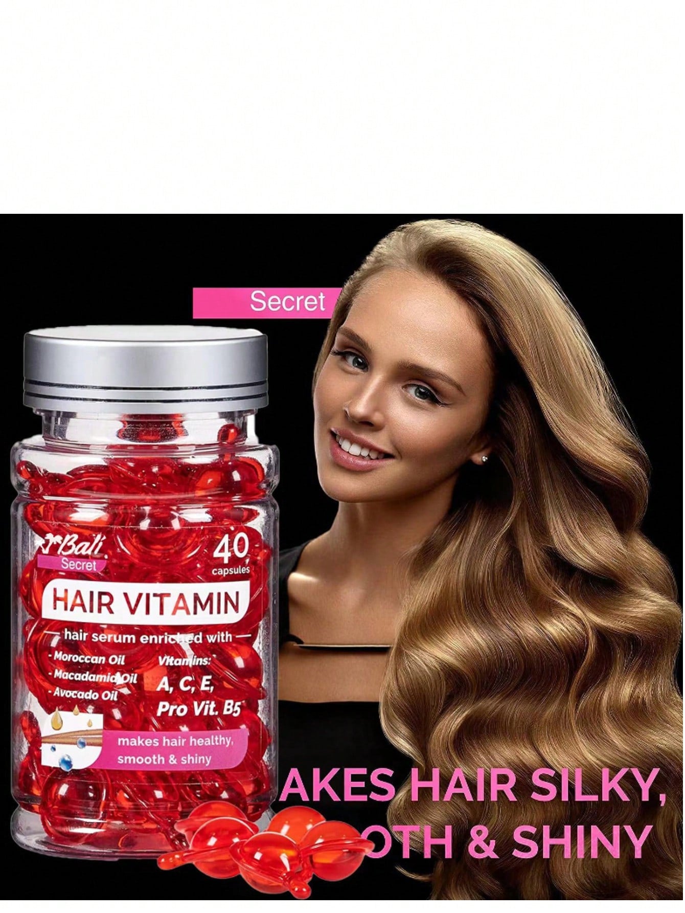 Bali Secret Hair Treatment Serum 40 Capsules - No Rinse With Argan Macadamia