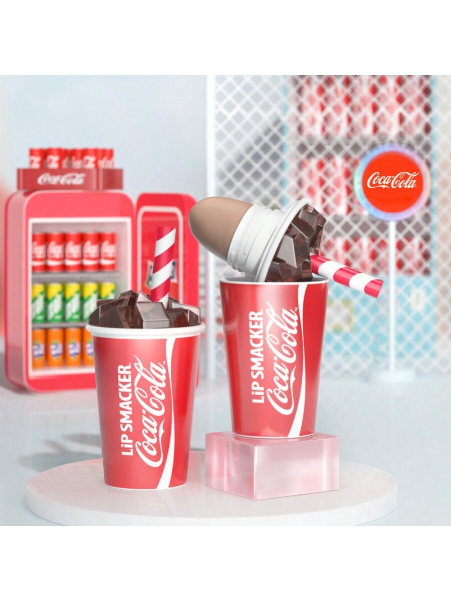 LIP SMACKER LIP SMACKER Collaboration Cola Flavored Lip Balm In Cup Shaped Packaging, Moisturizing And Nourishing, Cute And Fun Design, Suitable As Gift Or Decoration