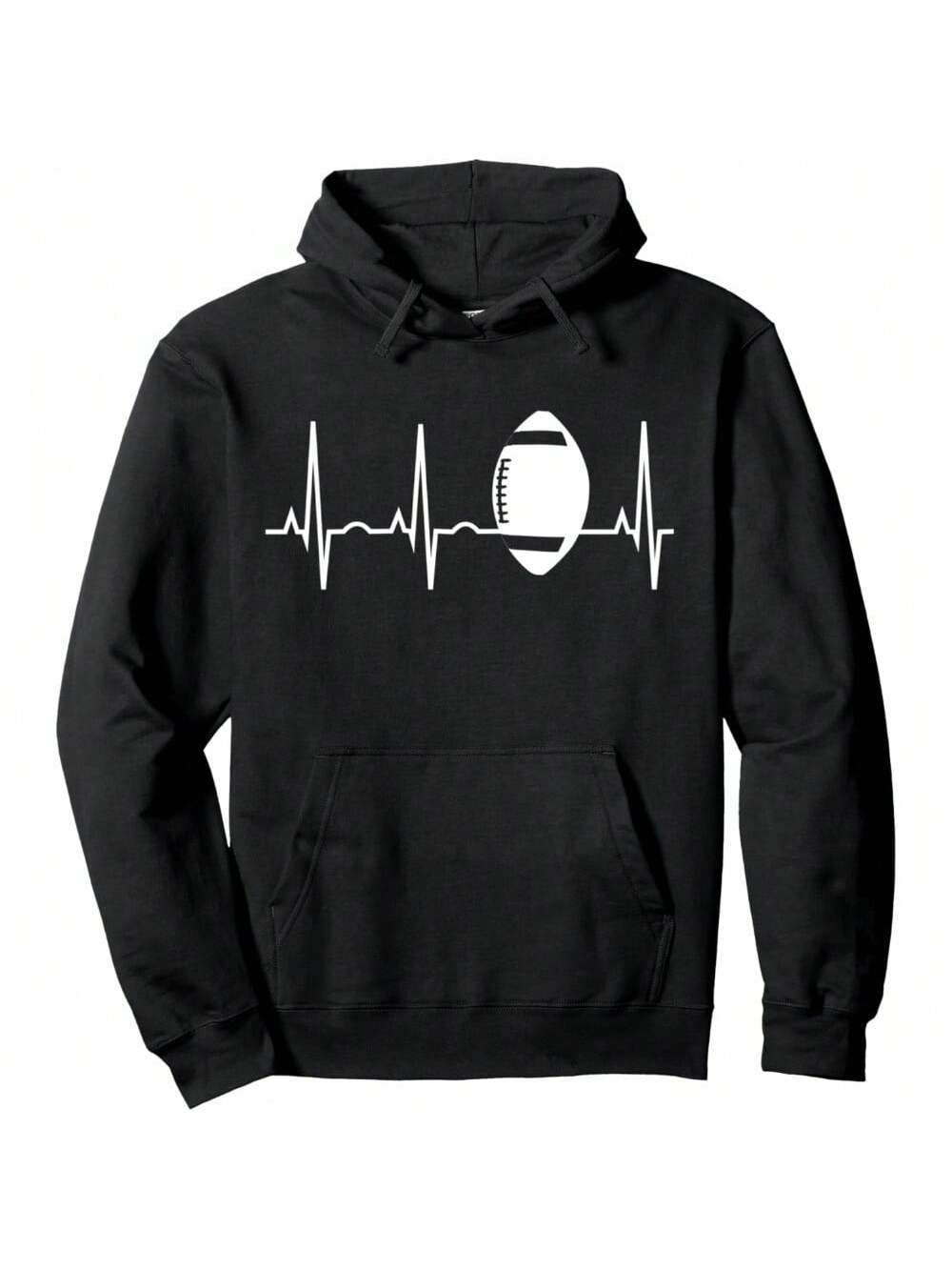 Funny Football Hoodie Sweatshirts For Men, Football Lover Gifts, Football Heartbeat Sports Fan Pullover Hoodie