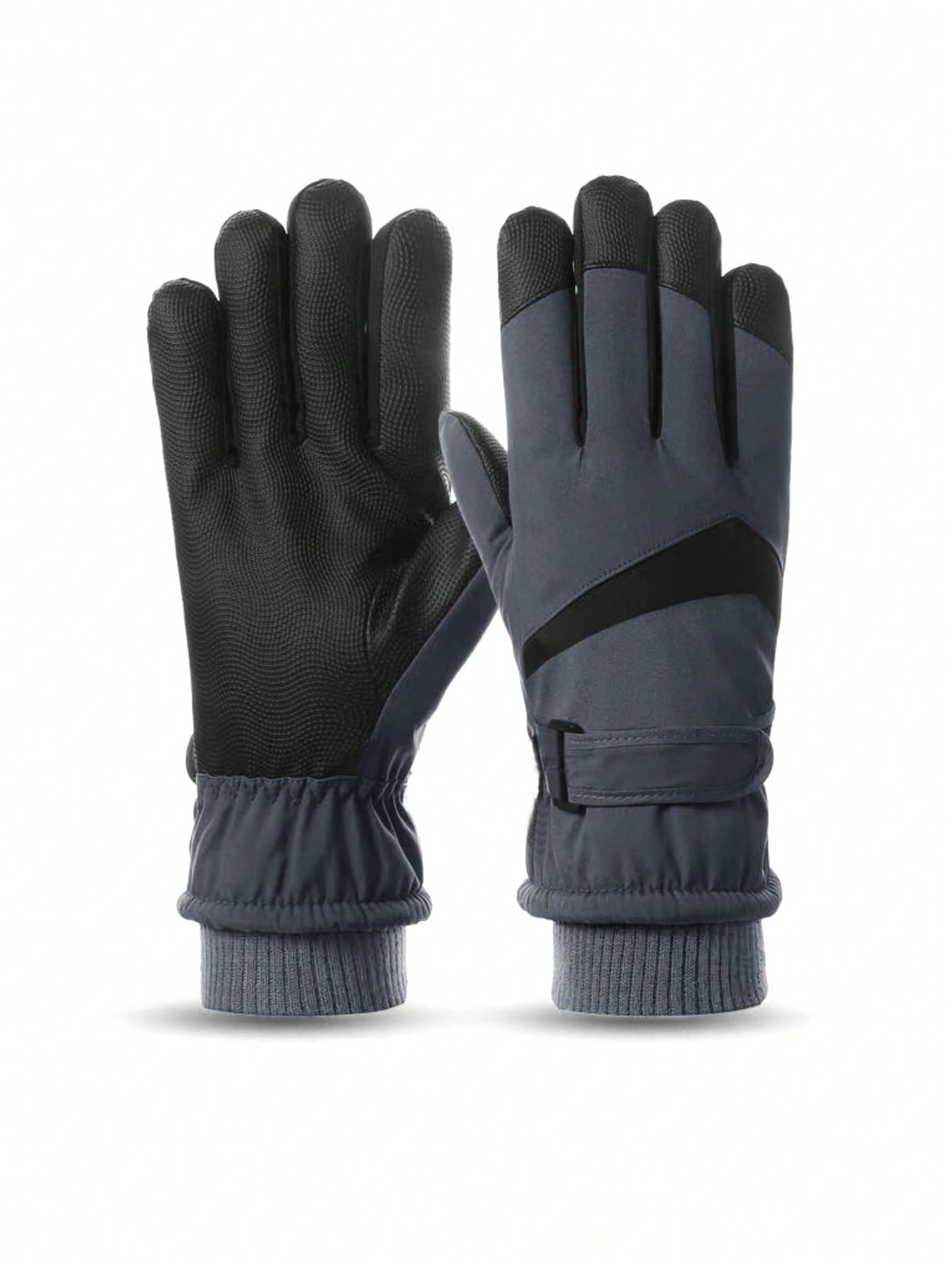 1 Pair Thick Warm Winter Ski Gloves, Windproof, Touchscreen, Fleece Lining, Suitable For Cycling, Hiking, Large Size