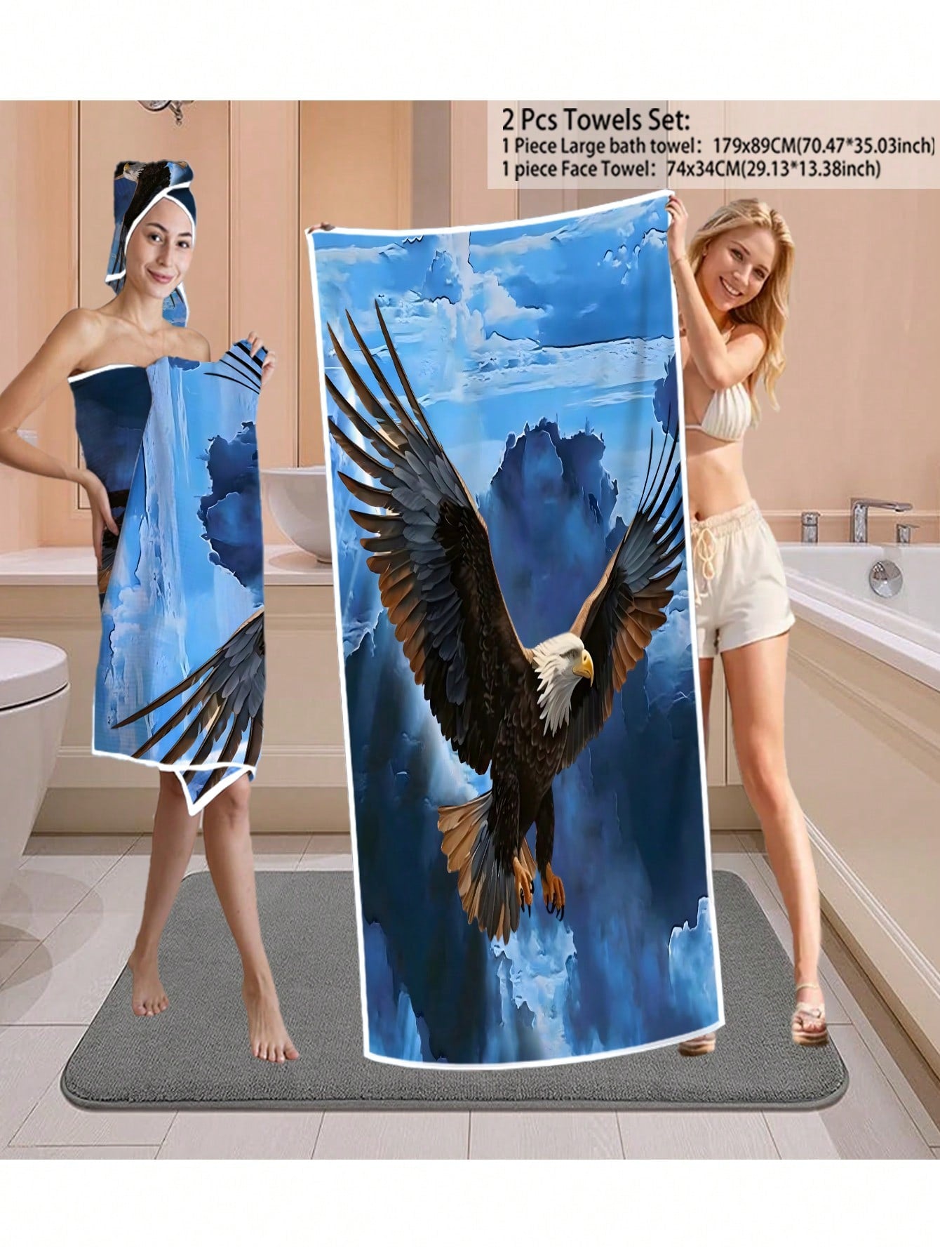 1pc/2pcs Microfiber Soft Shower Face Towels Large Bath Towel Set, -Thick, Quick-Dry Highly Absorbent Hand Towels Washcloths Sets, Kitchen Dish Towel, For Bathroom, Pool