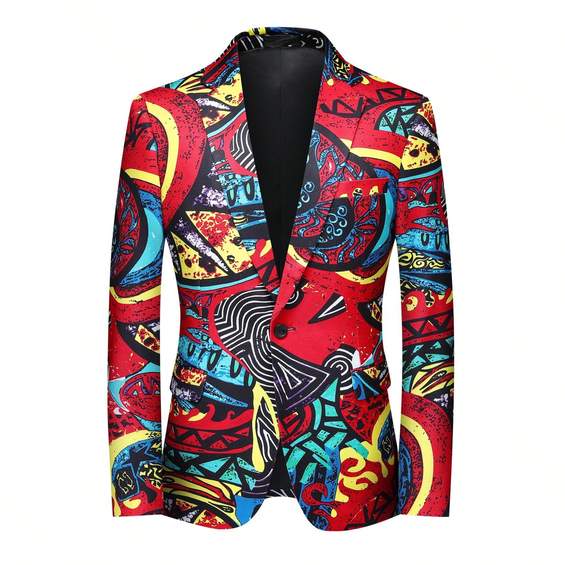 Men's Floral Print 2-Piece Suit Set Slim Fit 2 Buttons Blazer With Pants For Party