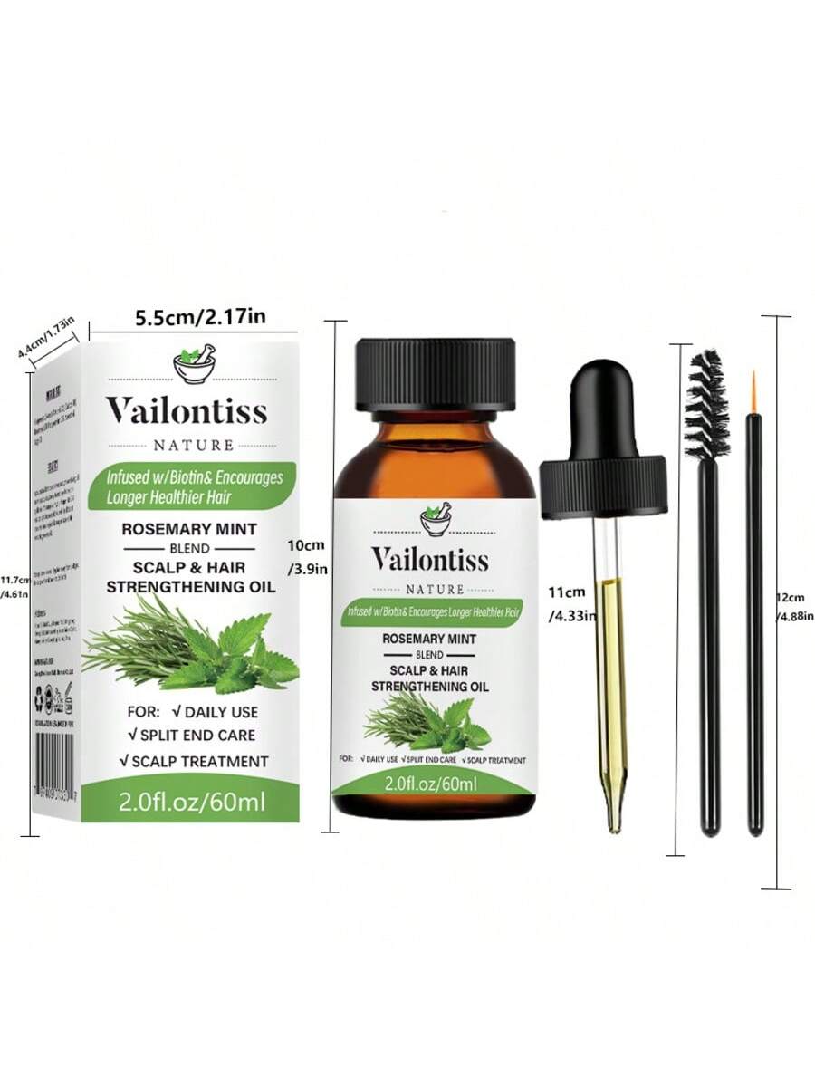 Vailonliss Vailonliss Rosemary Peppermint Scalp And Hair Strengthening Oil, 2.0fl.Oz/60ml - Hair Care Essential Oil - Nourish Hair, Deep Conditioning, Hair Strengthening Oil To Make Hair Look Thicker