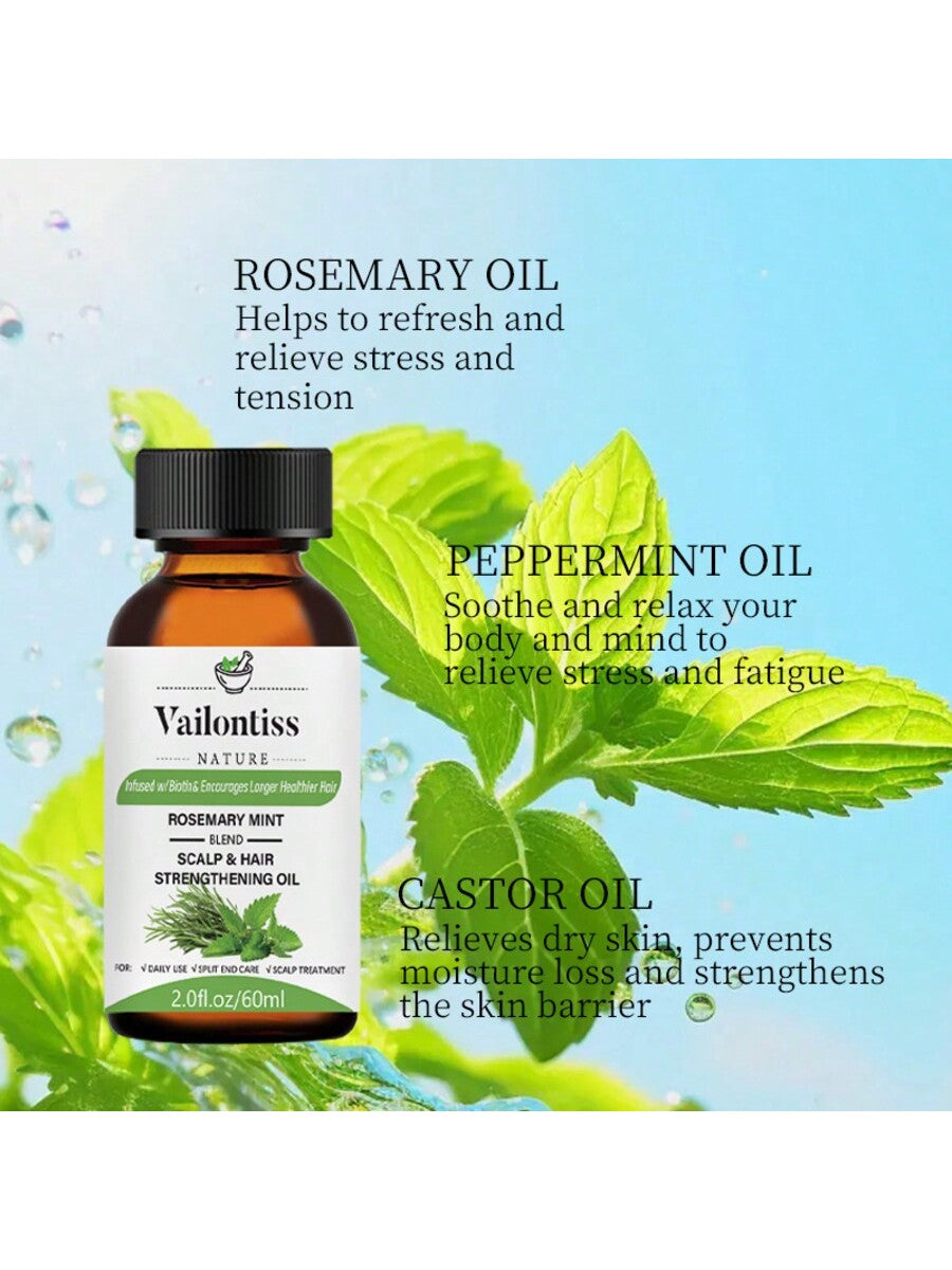 Vailonliss Vailonliss Rosemary Peppermint Scalp And Hair Strengthening Oil, 2.0fl.Oz/60ml - Hair Care Essential Oil - Nourish Hair, Deep Conditioning, Hair Strengthening Oil To Make Hair Look Thicker