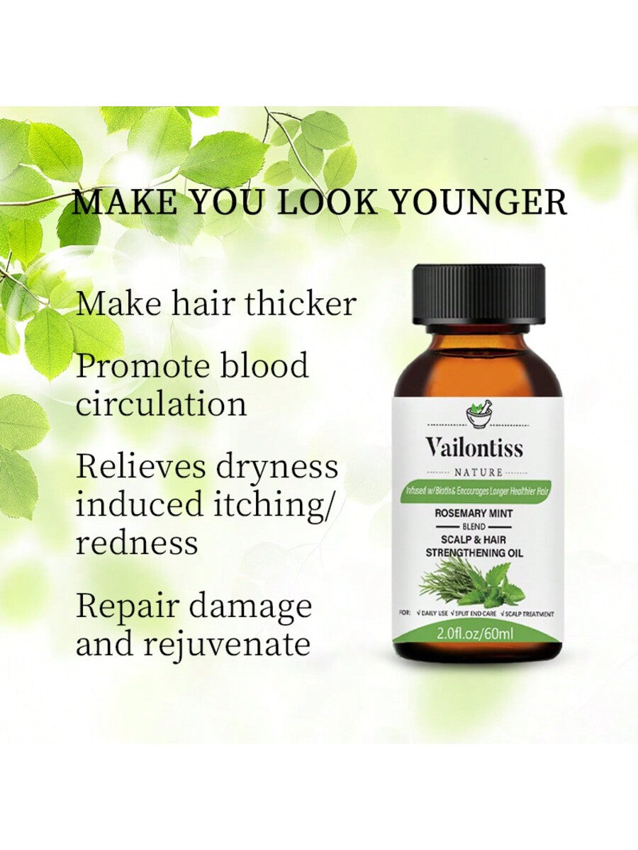 Vailonliss Vailonliss Rosemary Peppermint Scalp And Hair Strengthening Oil, 2.0fl.Oz/60ml - Hair Care Essential Oil - Nourish Hair, Deep Conditioning, Hair Strengthening Oil To Make Hair Look Thicker