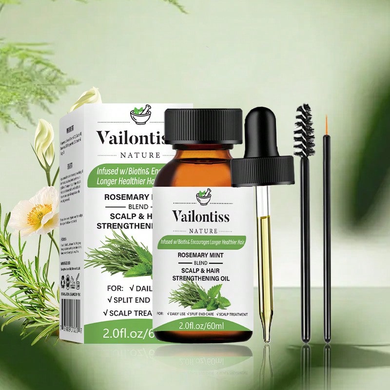 Vailonliss Vailonliss Rosemary Peppermint Scalp And Hair Strengthening Oil, 2.0fl.Oz/60ml - Hair Care Essential Oil - Nourish Hair, Deep Conditioning, Hair Strengthening Oil To Make Hair Look Thicker