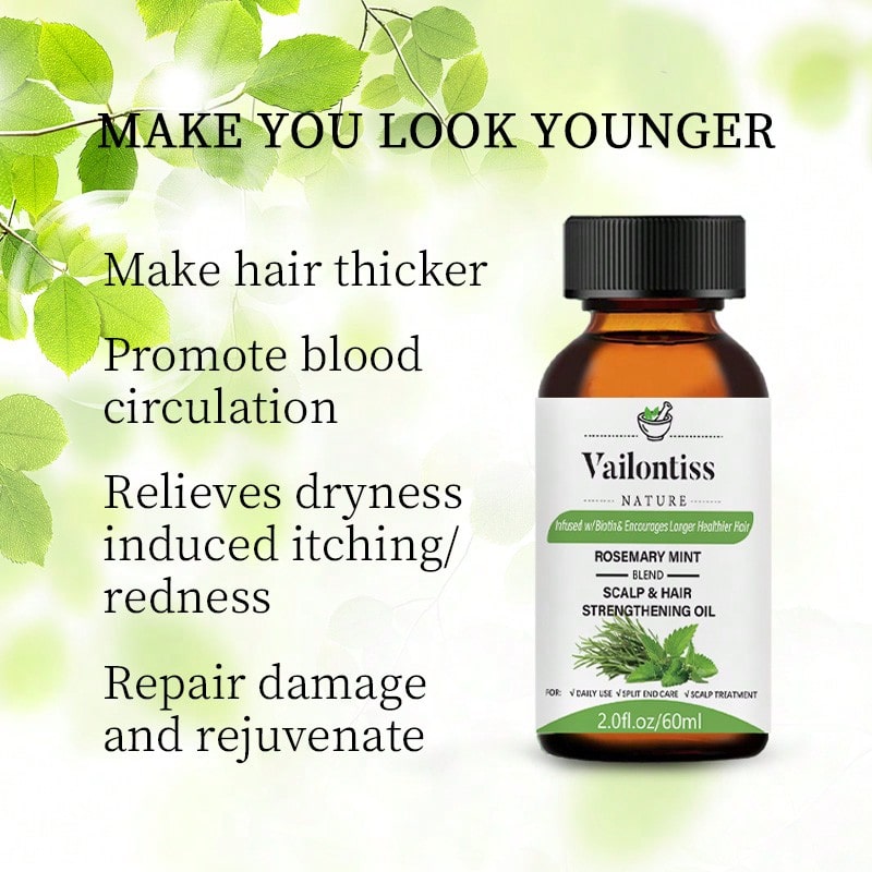 Vailonliss Vailonliss Rosemary Peppermint Scalp And Hair Strengthening Oil, 2.0fl.Oz/60ml - Hair Care Essential Oil - Nourish Hair, Deep Conditioning, Hair Strengthening Oil To Make Hair Look Thicker