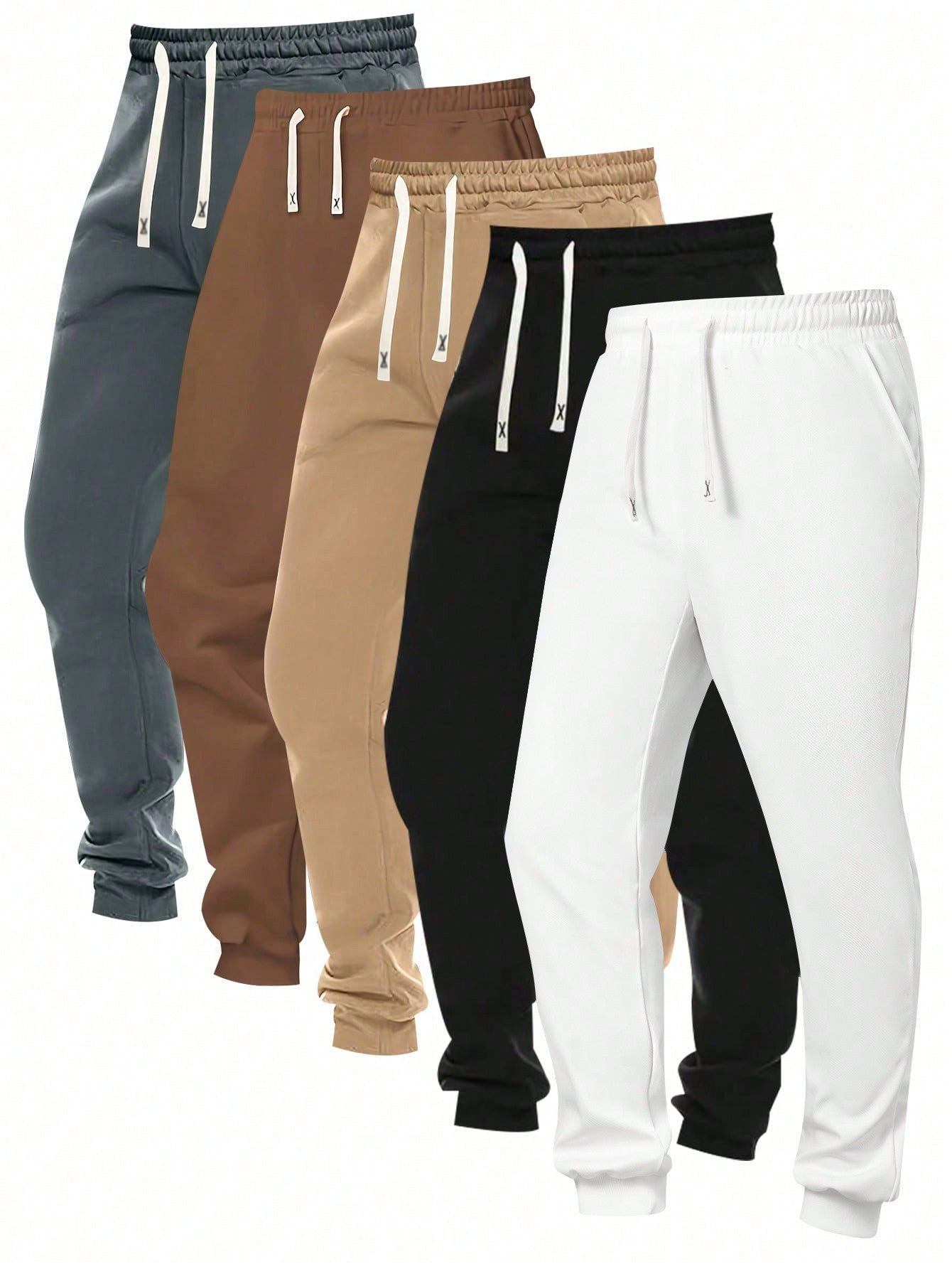 New Men's Regular Fit Drawstring Waist Pockets Slim Sports Pants, Suitable For Outdoor Activities In Spring