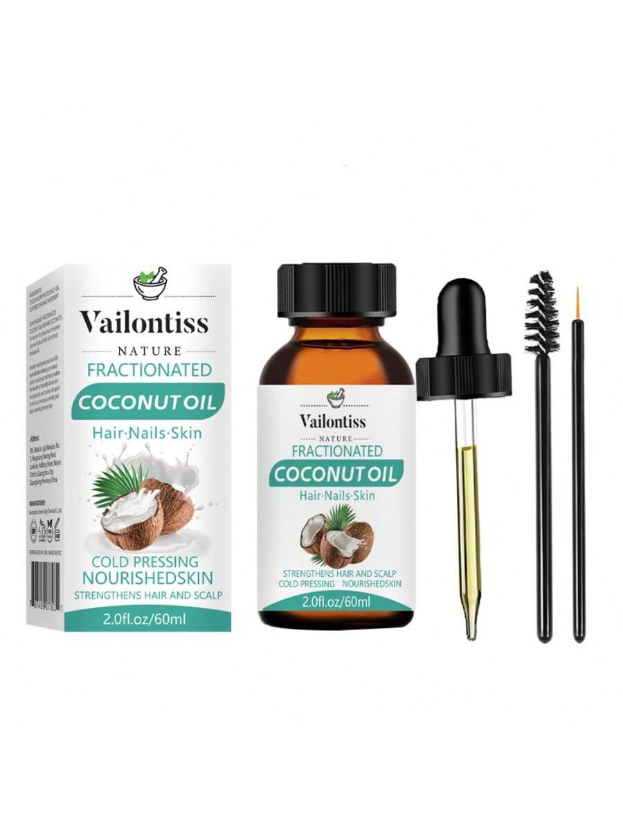 Vailonliss Vailontiss Fractionated Coconut Oil 2.0fl.Oz/60ml - Base Oil, Carrier Oil, Massage Oil - Suitable For Massage, Hair, Skin, Nails