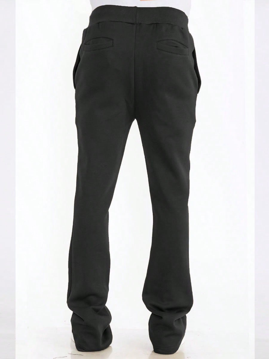 Mens Casual Tech Fleece Solid Stacked Sweat Pants