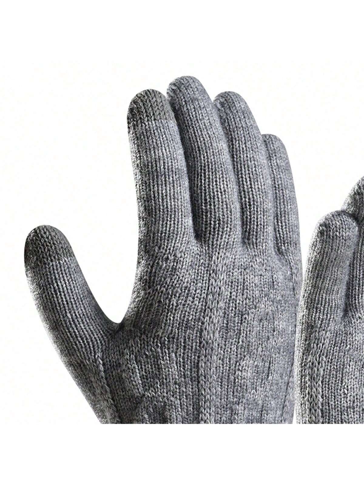 Warm Thermal Lined Knitted Gloves, Windproof, Cold-Proof, Fashion Commuter Gloves For Men, Autumn/Winter