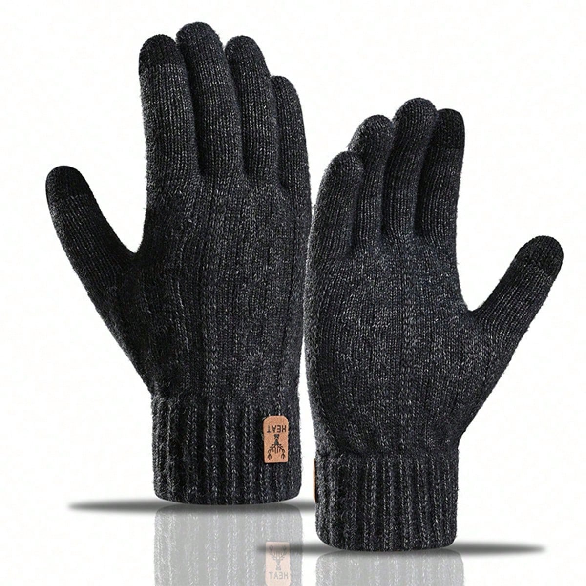 Warm Thermal Lined Knitted Gloves, Windproof, Cold-Proof, Fashion Commuter Gloves For Men, Autumn/Winter