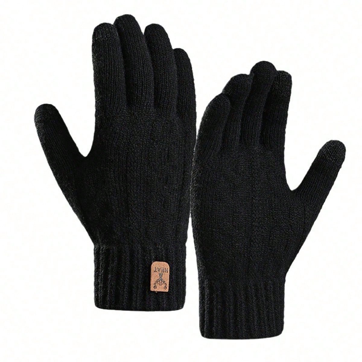 Warm Thermal Lined Knitted Gloves, Windproof, Cold-Proof, Fashion Commuter Gloves For Men, Autumn/Winter