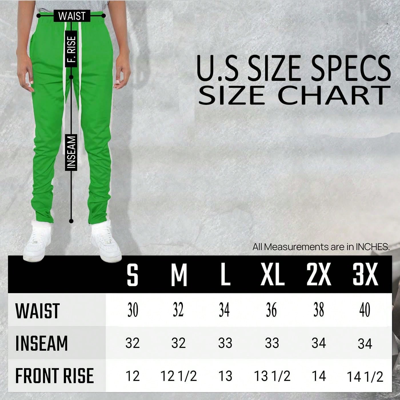 Men Side Stripe Ankle Zipper Track Pants Jogger  Sweatpants Contrast Color Hem Zipper