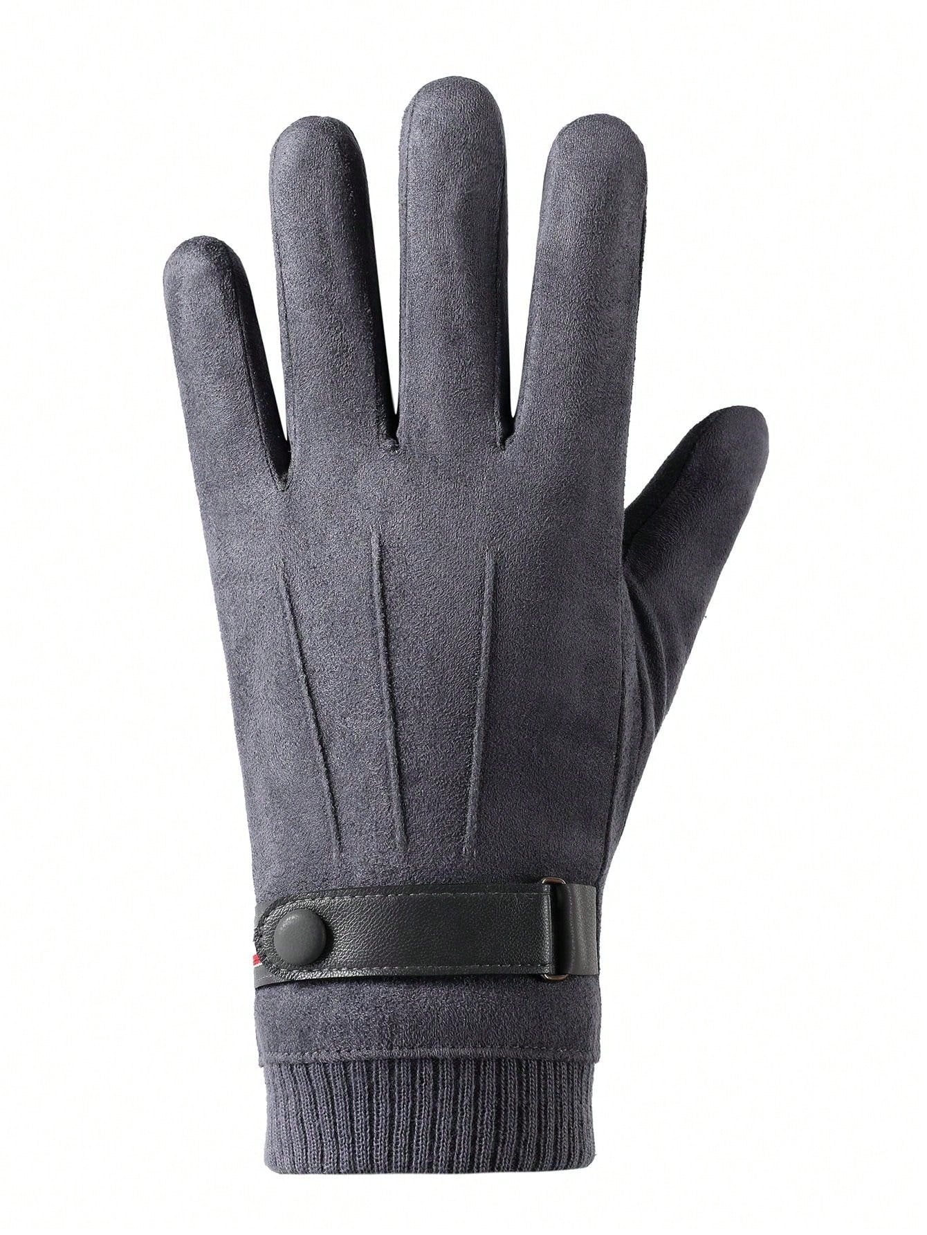 Winter Suede Gloves Men's Outdoor Cycling Cycling Padded Warm Comfortable Students Korean Windproof Touch Screen Gloves