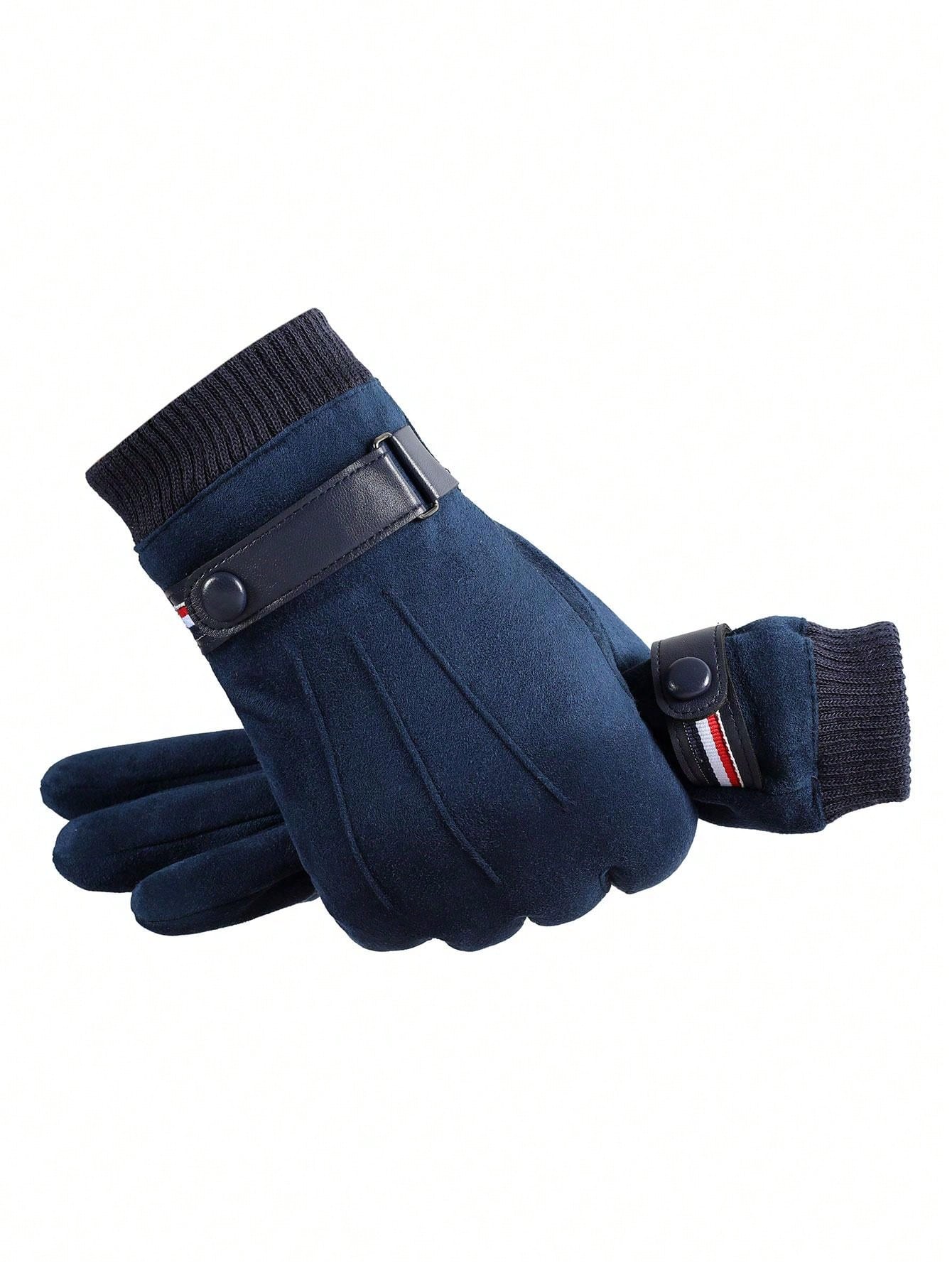 Winter Suede Gloves Men's Outdoor Cycling Cycling Padded Warm Comfortable Students Korean Windproof Touch Screen Gloves