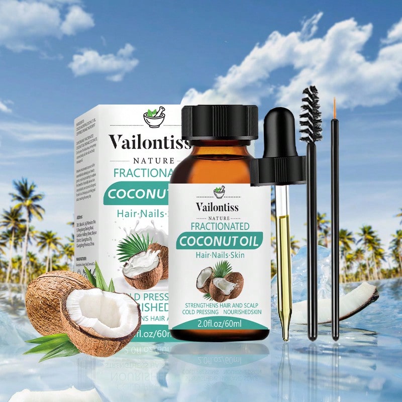 Vailonliss Vailontiss Fractionated Coconut Oil 2.0fl.Oz/60ml - Base Oil, Carrier Oil, Massage Oil - Suitable For Massage, Hair, Skin, Nails