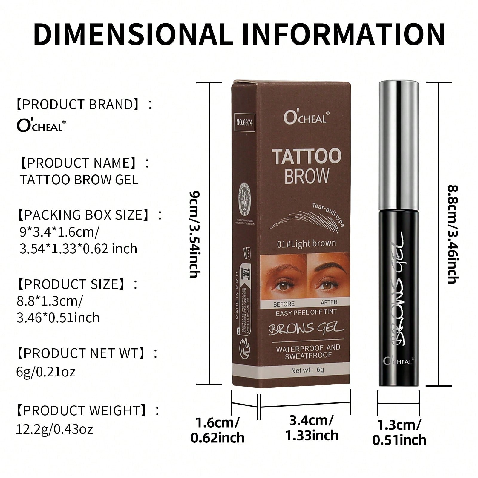 Eyebrow Tattoo Peel Off Tint - Tattoo Brow With Eyebrow Stencils, Eye Brow Tint, Eyebrow Tattooed, Eyebrow Stain, Longlasting, Waterproof, Easy To Use, Grey