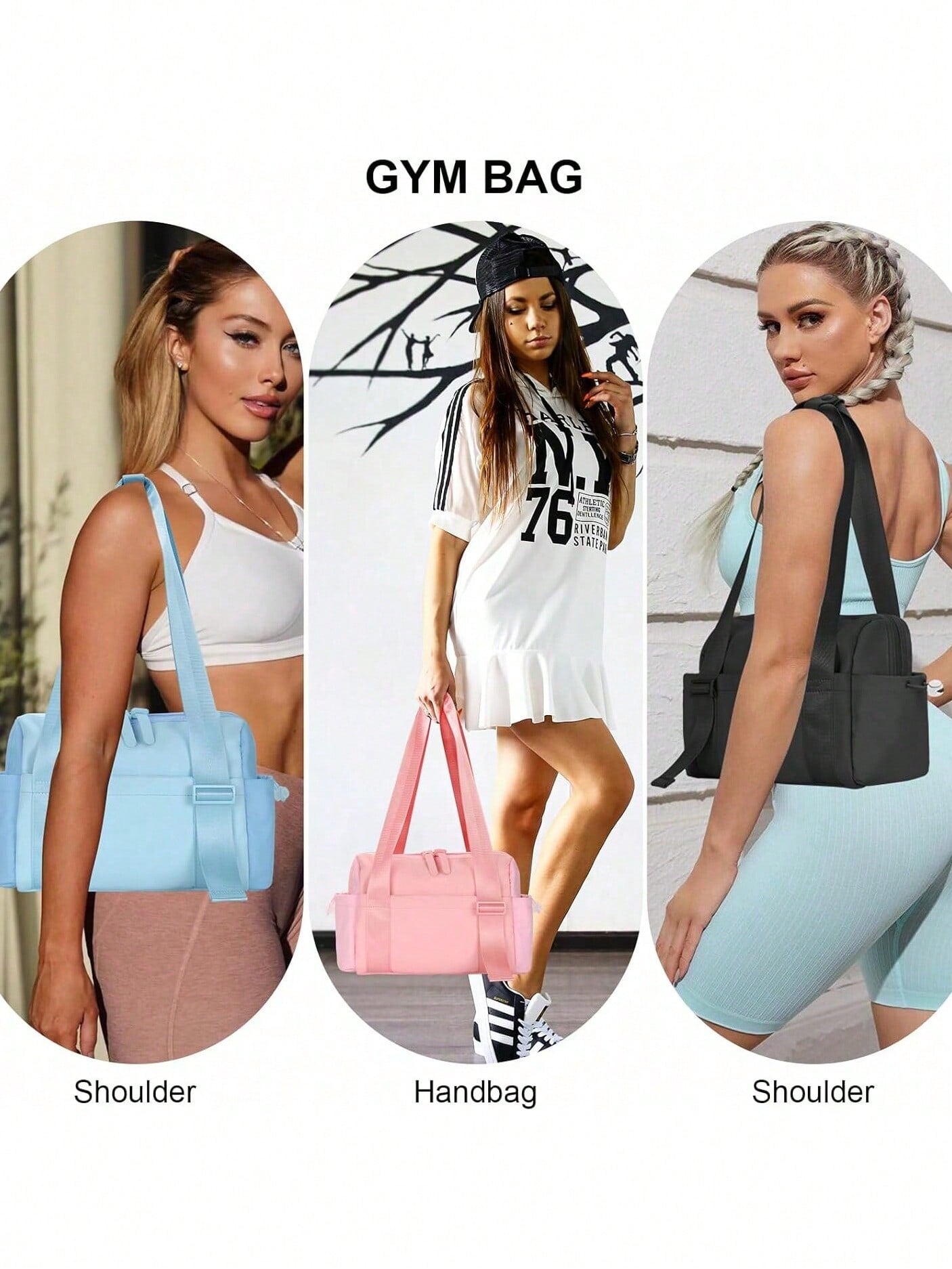 Mini Gym Bag For Women Girls Small Gym Tote Bag With Wet Compartment Waterproof Travel Duffle Bag Cute Workout Sport Bag Adjustable Strap, Zip Closure