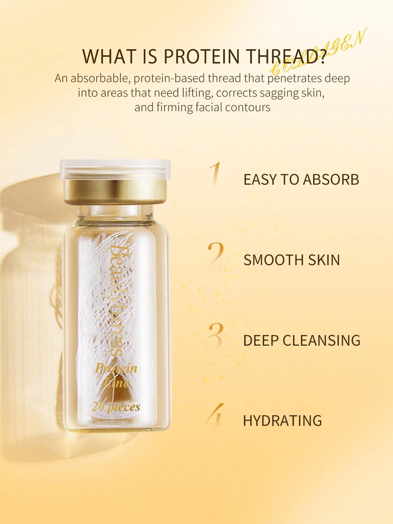 Golden Collagen Skincare Set - Reduces Fine Lines, Tightens, Refines Pores, Hydrates