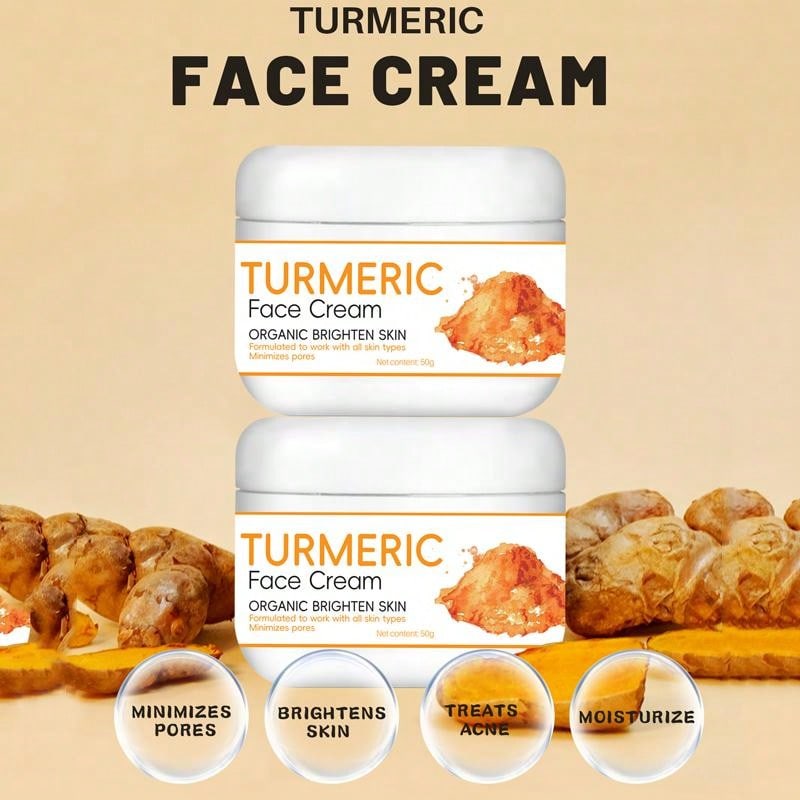 MIAOFUTONG MIAOFUTONG 3pcs/Set Facial Care Kit With Turmeric Series - Turmeric Soap, Turmeric Essence, Turmeric Face Cream - Antioxidant Skincare Set