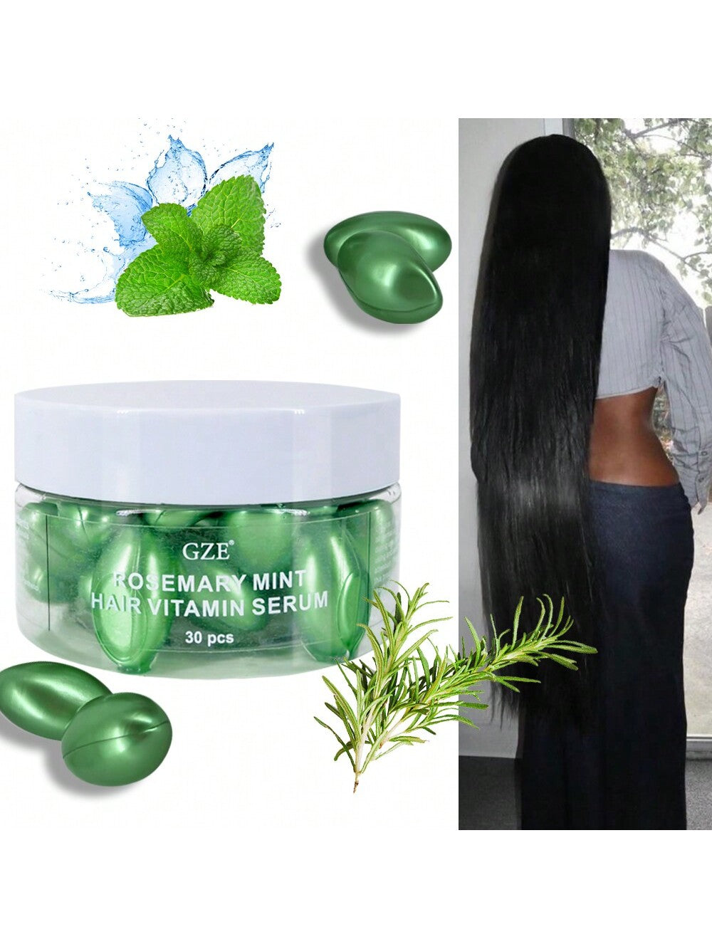 GZE ROSEMARY MINT HAIR VITAMINS Capsule With Rosemary Oil