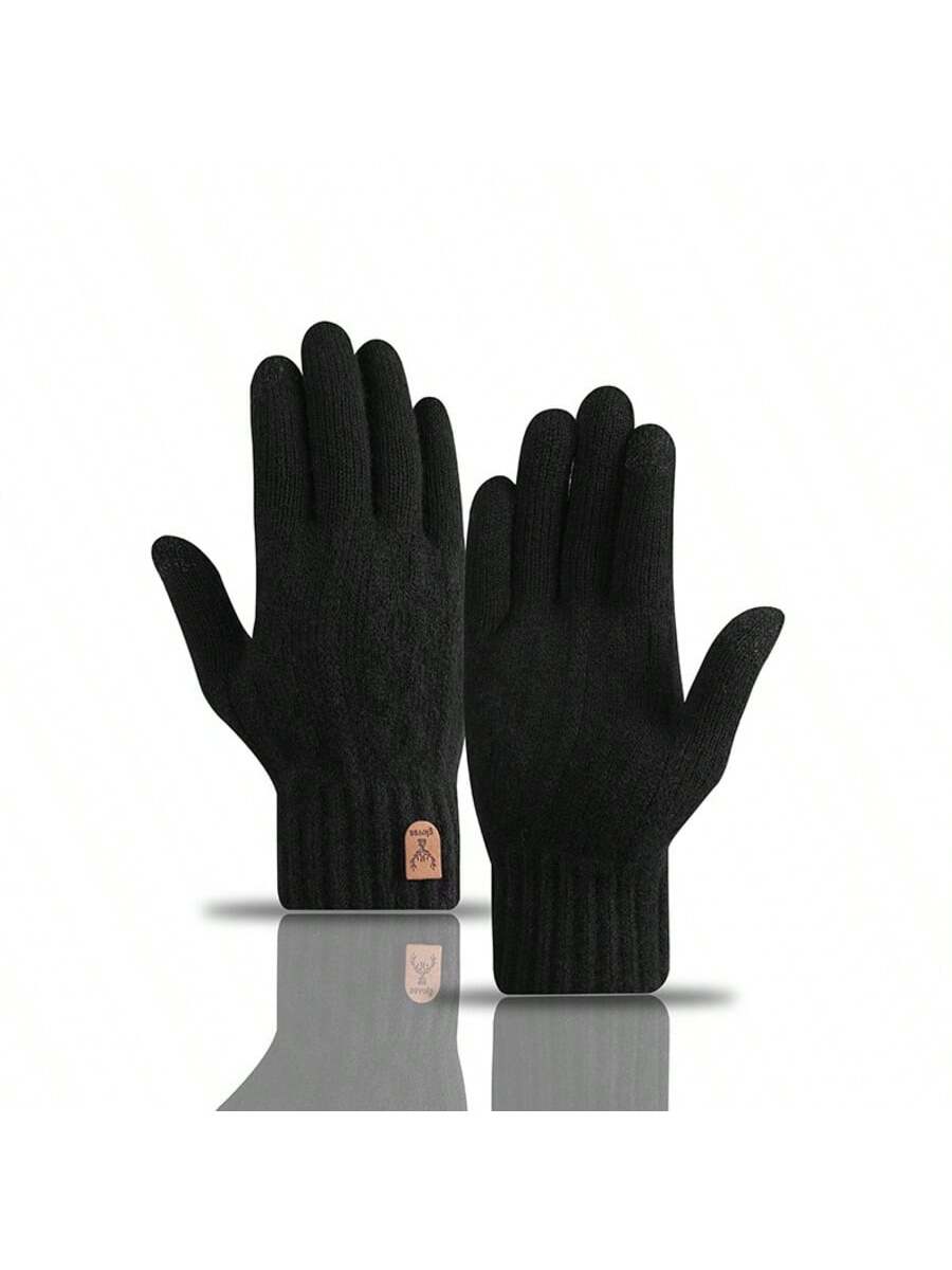 Warm Thermal Lined Knitted Gloves, Windproof, Cold-Proof, Fashion Commuter Gloves For Men, Autumn/Winter