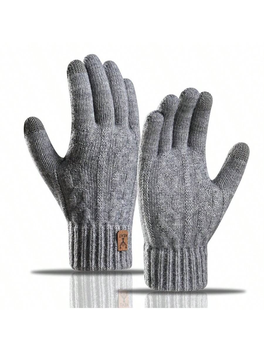 Warm Thermal Lined Knitted Gloves, Windproof, Cold-Proof, Fashion Commuter Gloves For Men, Autumn/Winter