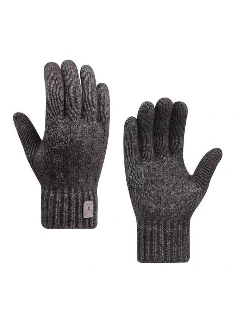 Warm Thermal Lined Knitted Gloves, Windproof, Cold-Proof, Fashion Commuter Gloves For Men, Autumn/Winter