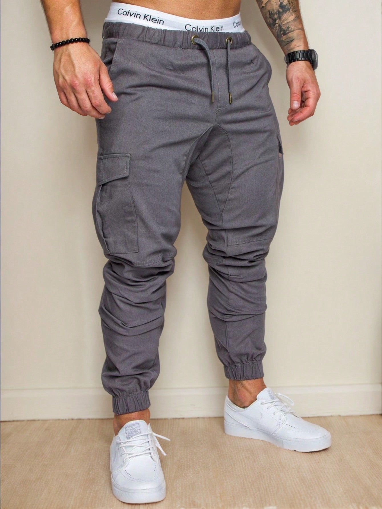hoteel Loose Hiking Cargo Pants For Men Casual Outdoor Drawstring Tactical Pants Workout Joggers Comfort Fit Hiking Pants