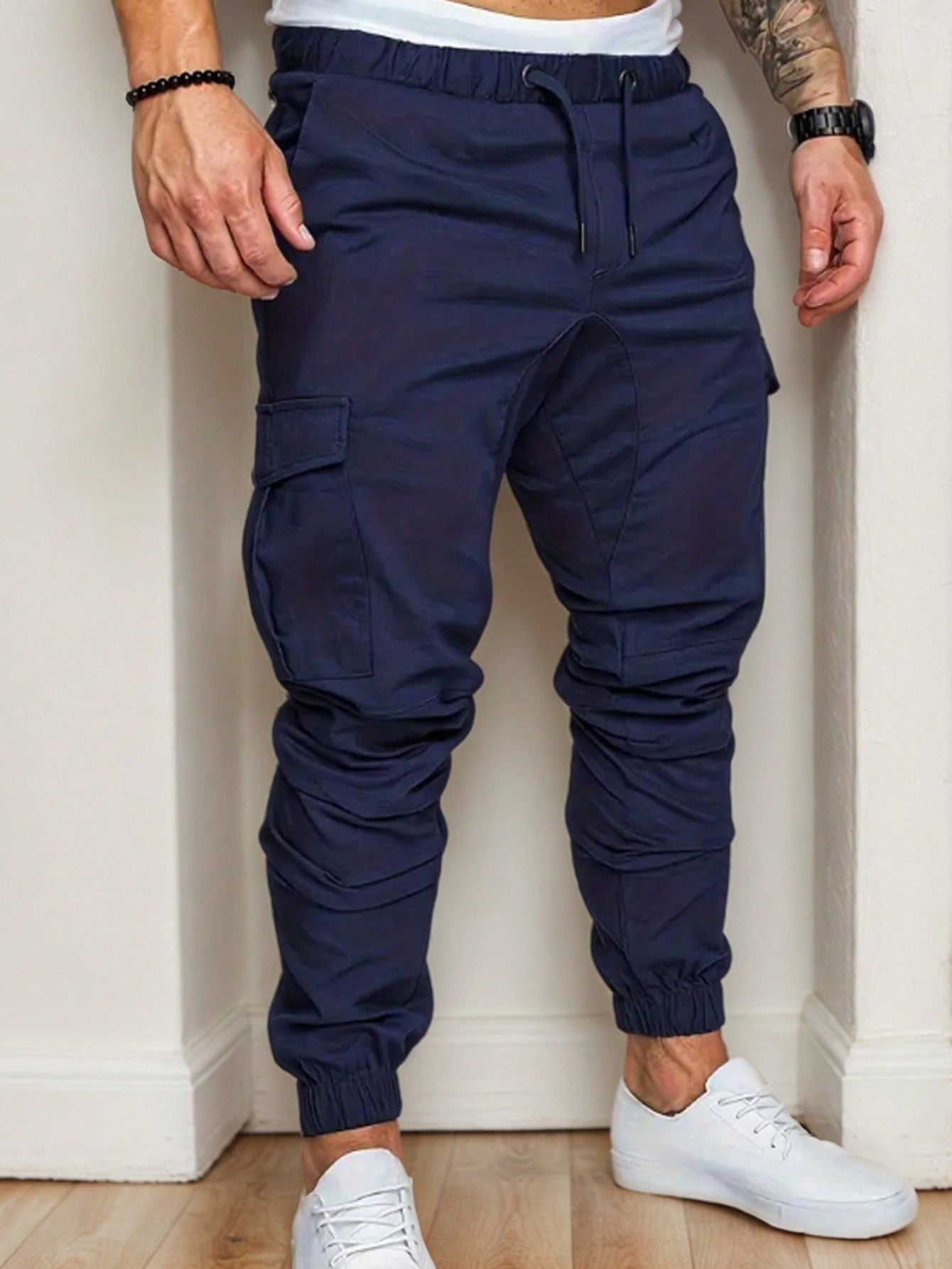 hoteel Loose Hiking Cargo Pants For Men Casual Outdoor Drawstring Tactical Pants Workout Joggers Comfort Fit Hiking Pants