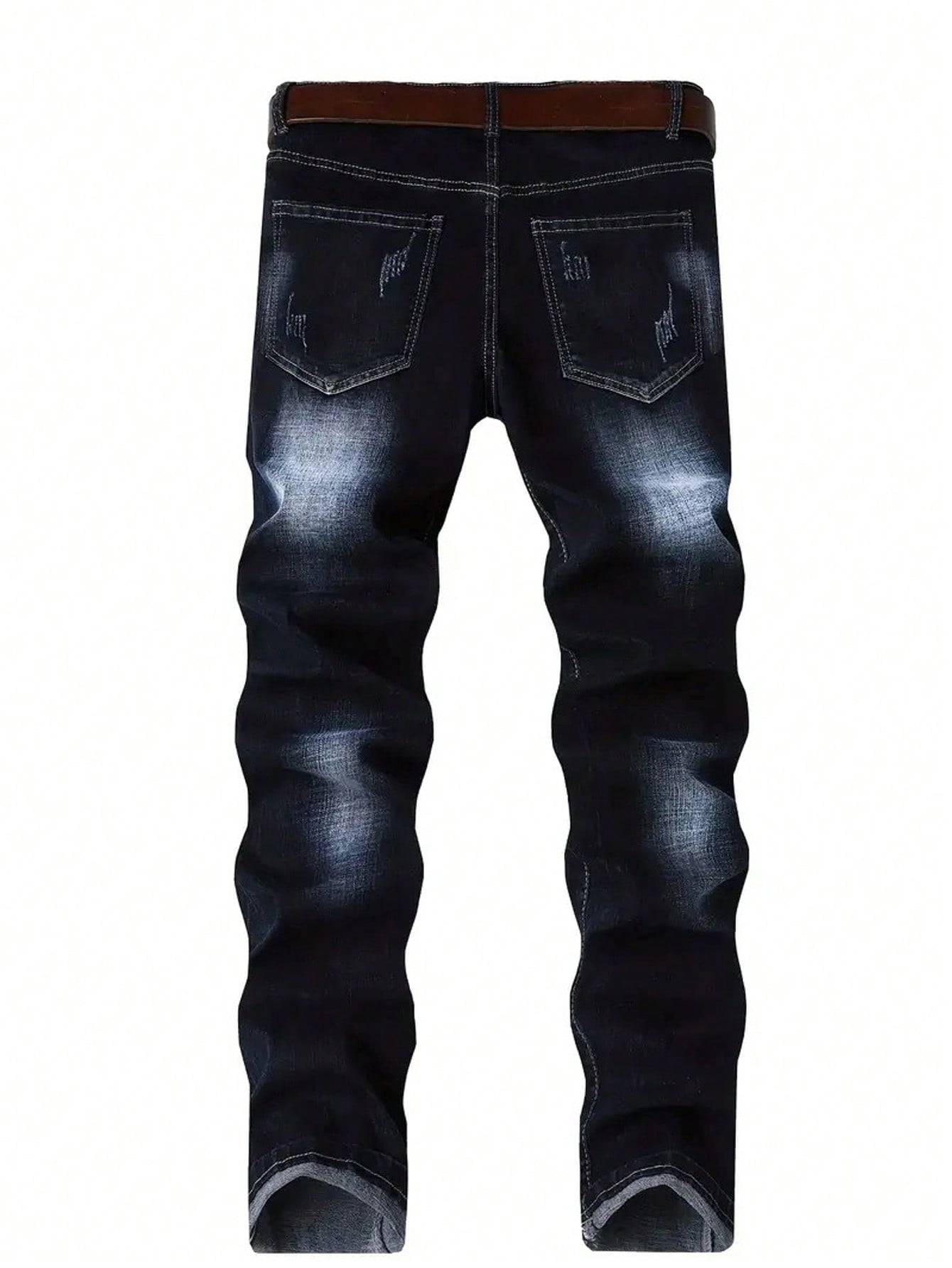 Men's Fashionable Minimalist Distressed Vintage Denim Jeans