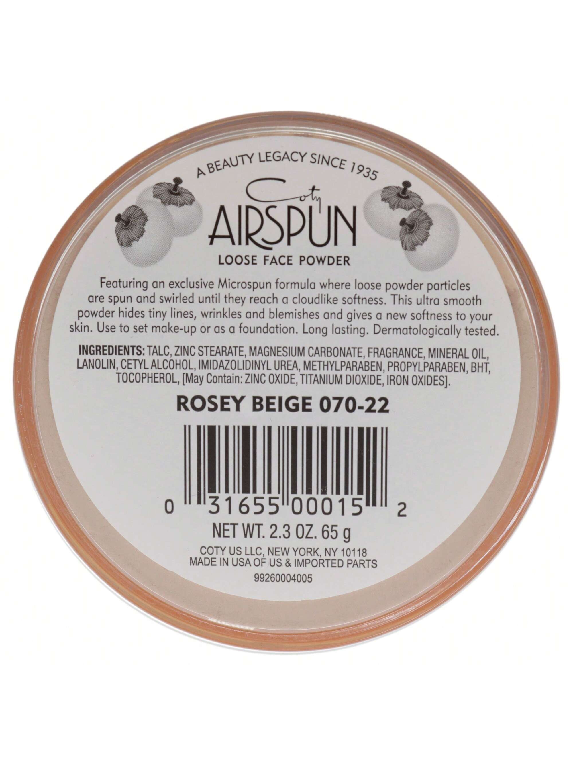 Coty Airspun Loose Face Powder - 022 Rosey Beige By Coty For Women - 2.3 Oz Powder