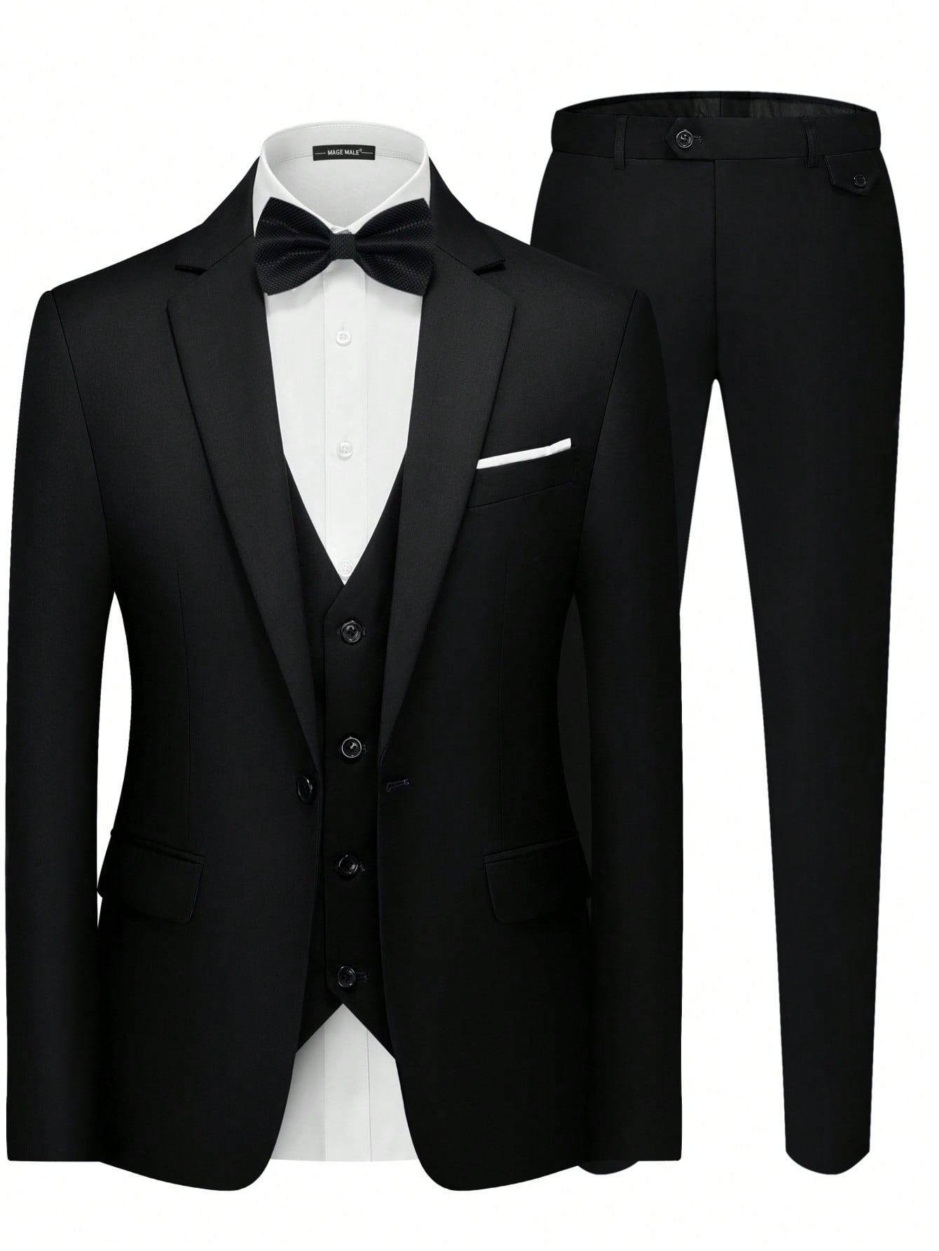 Men's 3 Pieces Suit Elegant Solid One Button Slim Fit Single Breasted Party Blazer Vest Pants Set