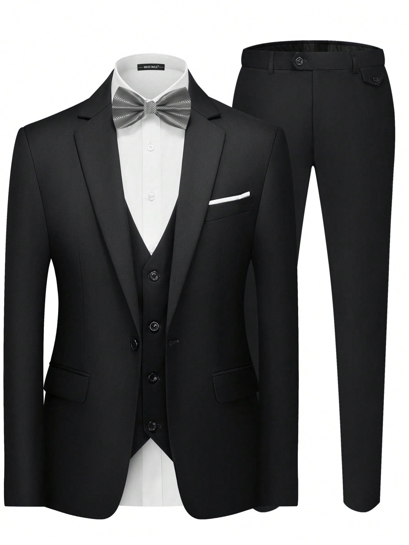 Men's 3 Pieces Suit Elegant Solid One Button Slim Fit Single Breasted Party Blazer Vest Pants Set