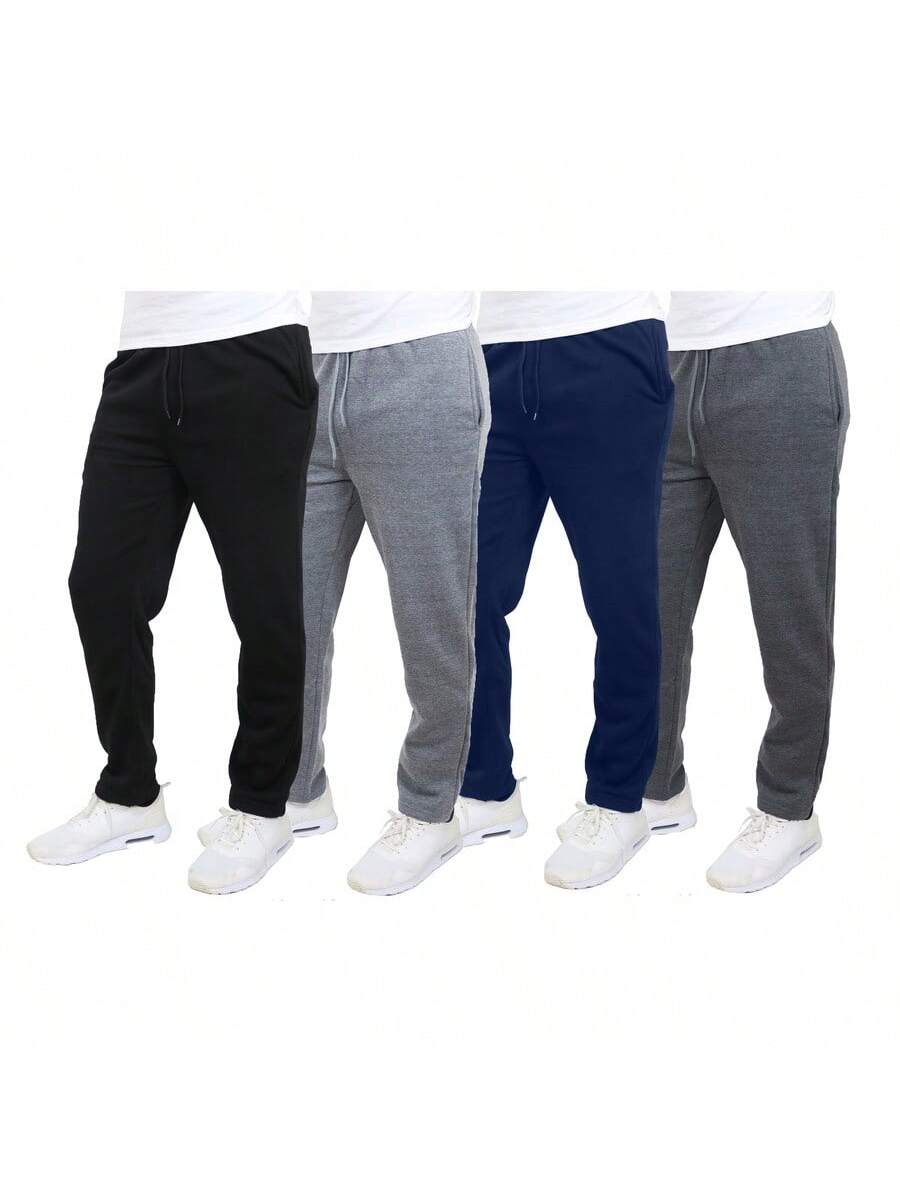 3-Pack Men's Fleece-Lined Open Botton Classic Sweatpants (S-XL)