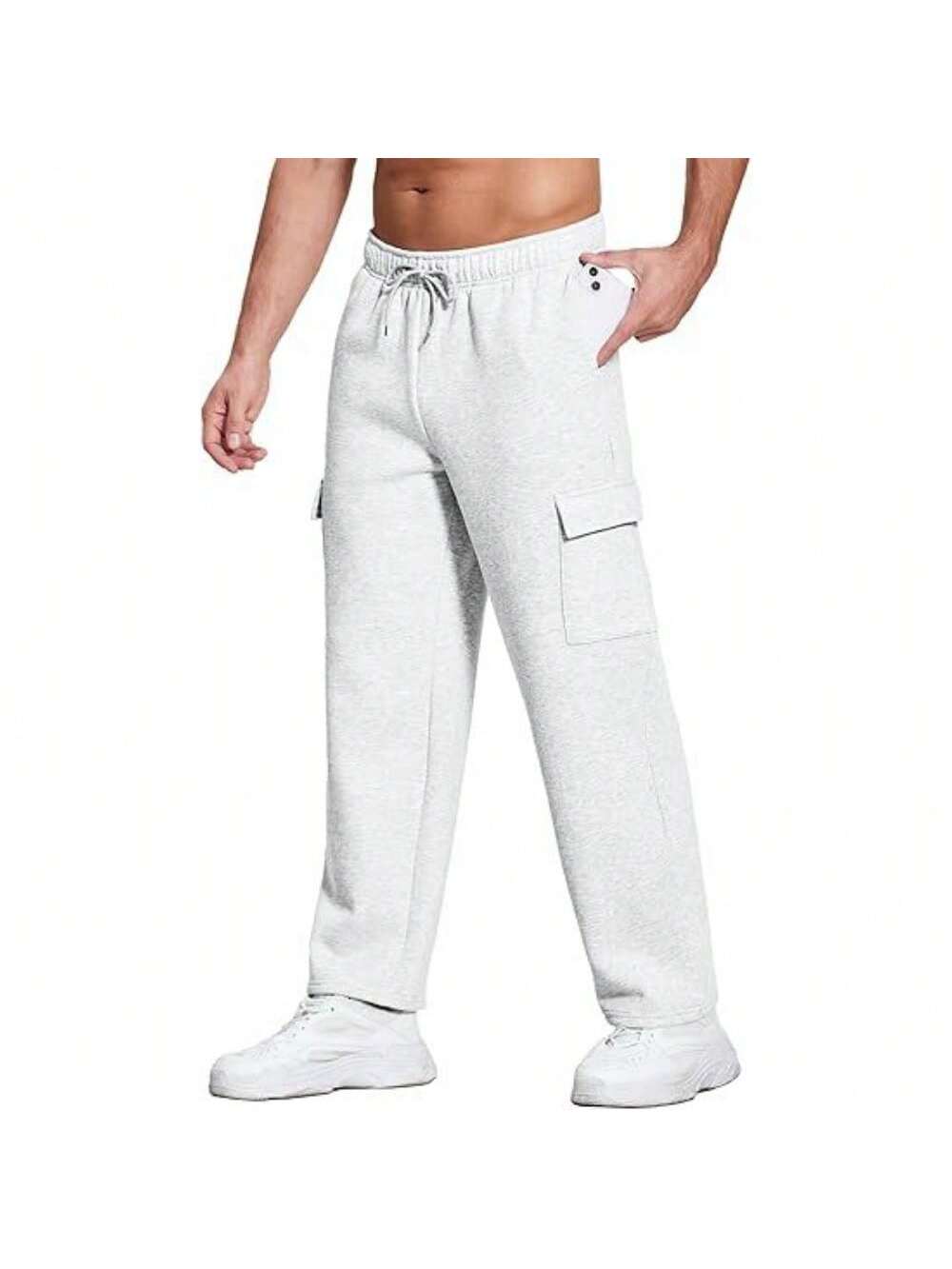 Men's Tooling Sweatpants Open Loose Sweatpants Men's Straight Gym Tooling Sweatpants With Pockets