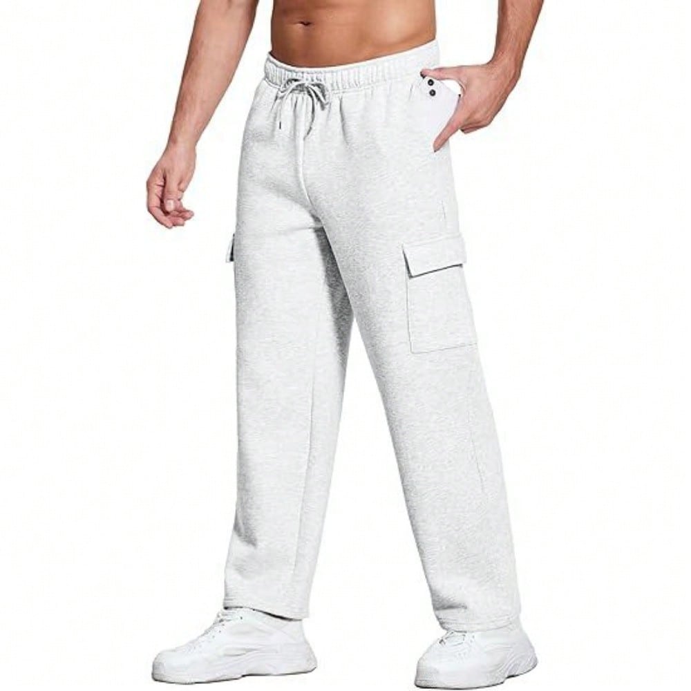 Men's Tooling Sweatpants Open Loose Sweatpants Men's Straight Gym Tooling Sweatpants With Pockets