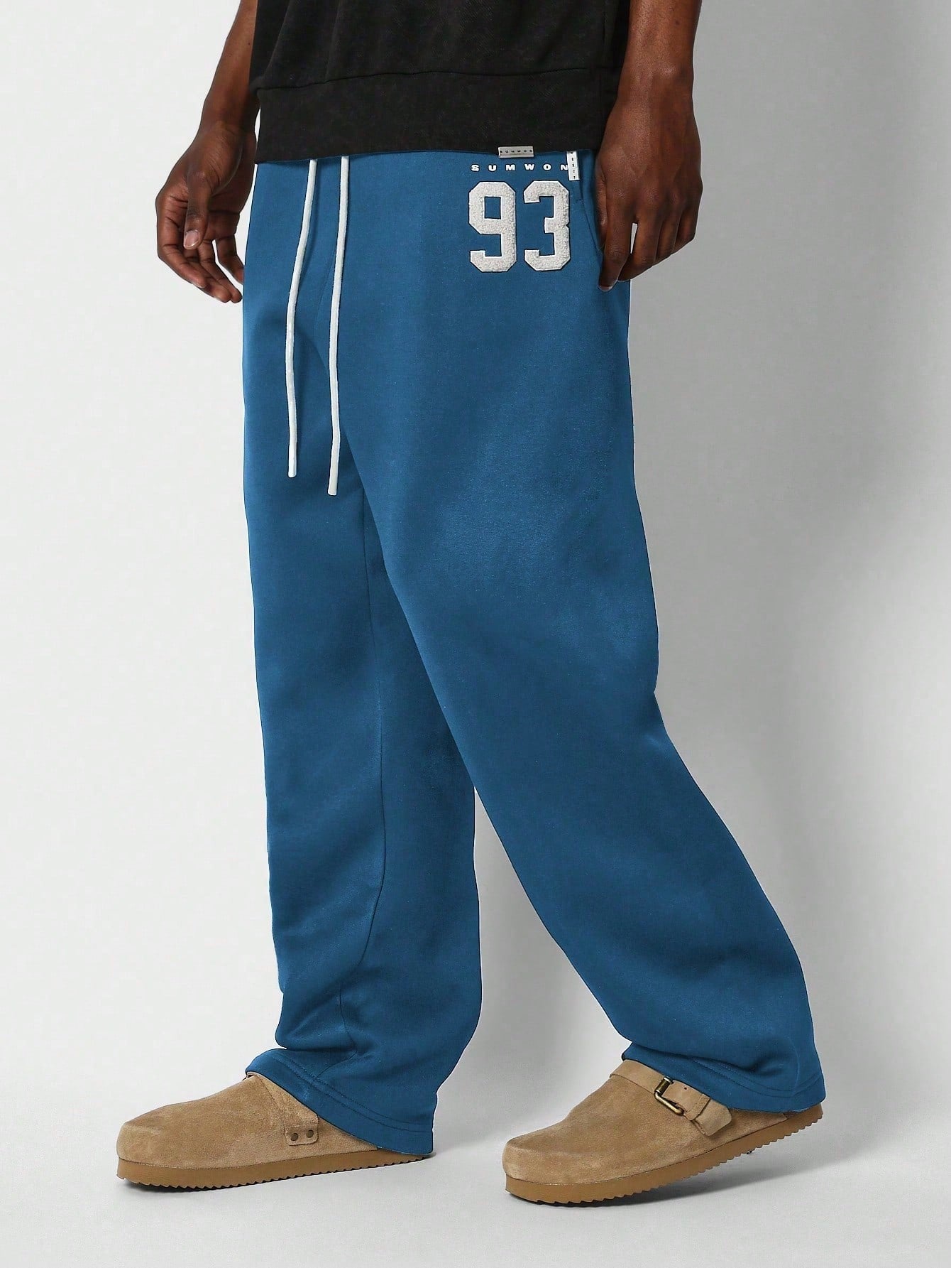 SUMWON Drop Crotch Jogger With Front Applique