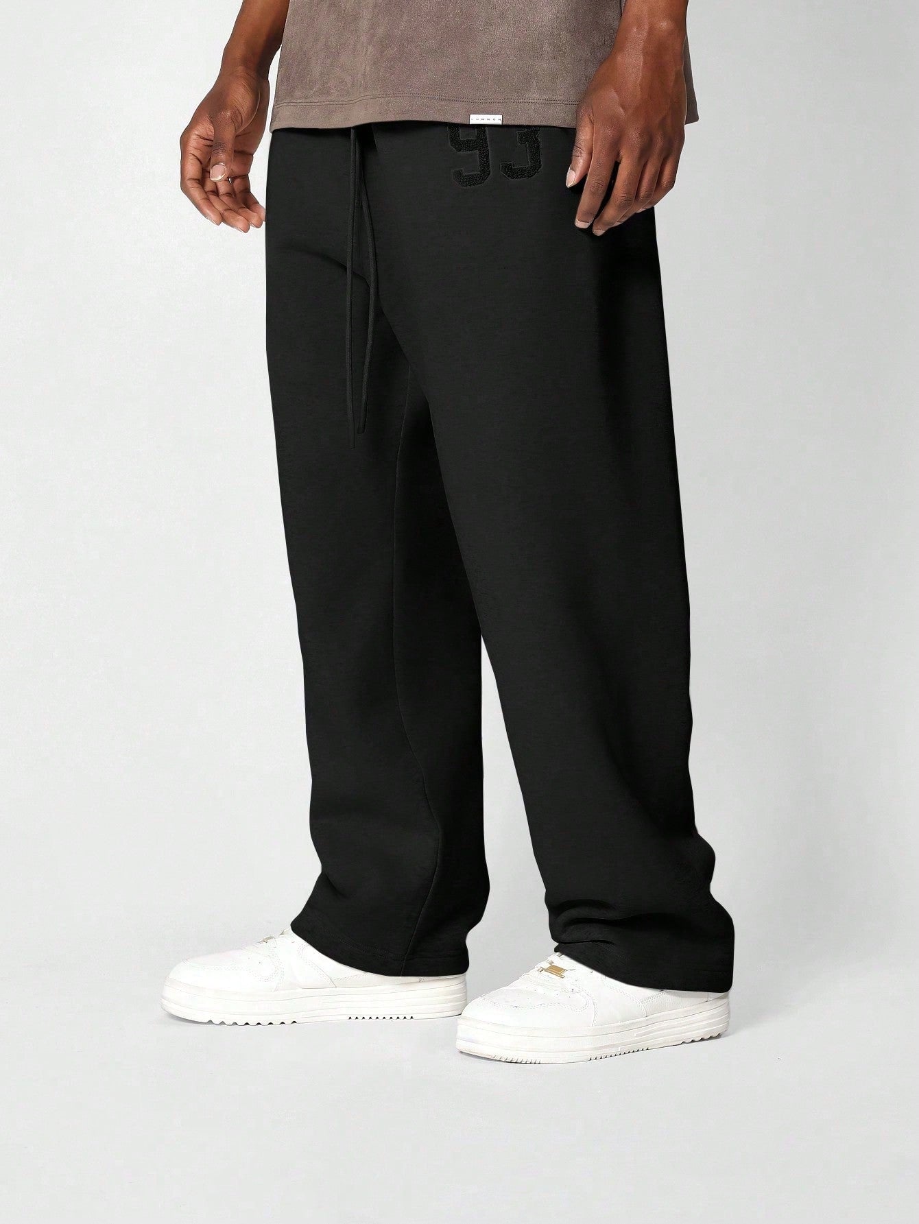 SUMWON Drop Crotch Jogger With Front Applique