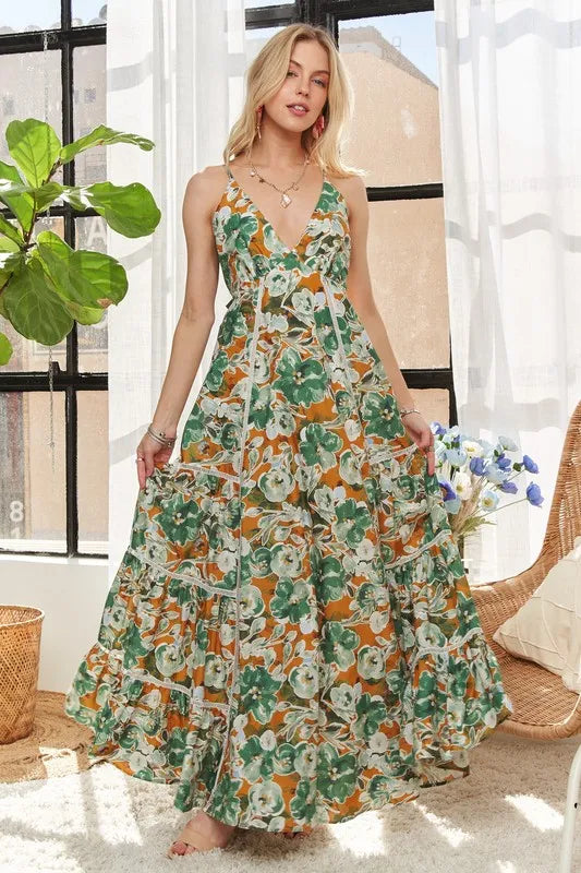 ADORA Bow Back Floral Cami Dress