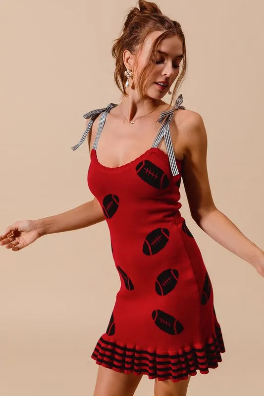 SO ME Gameday Football Knitted Mini Dress
