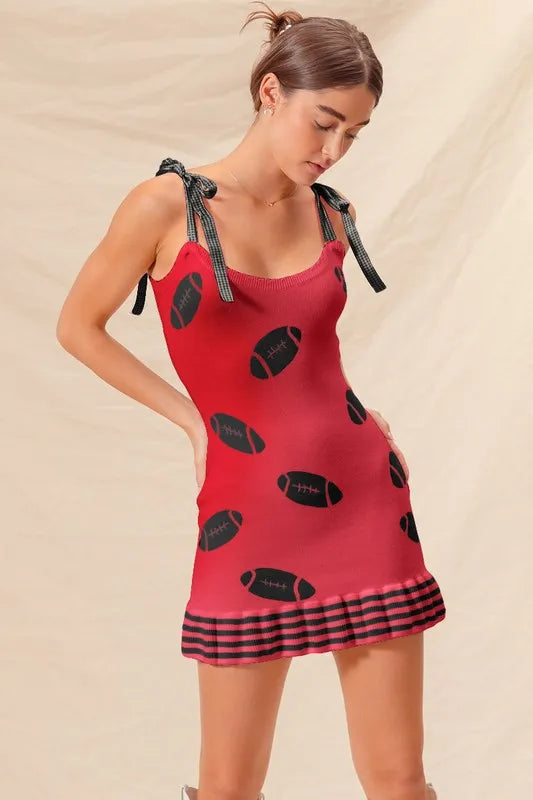 SO ME Gameday Football Knitted Mini Dress