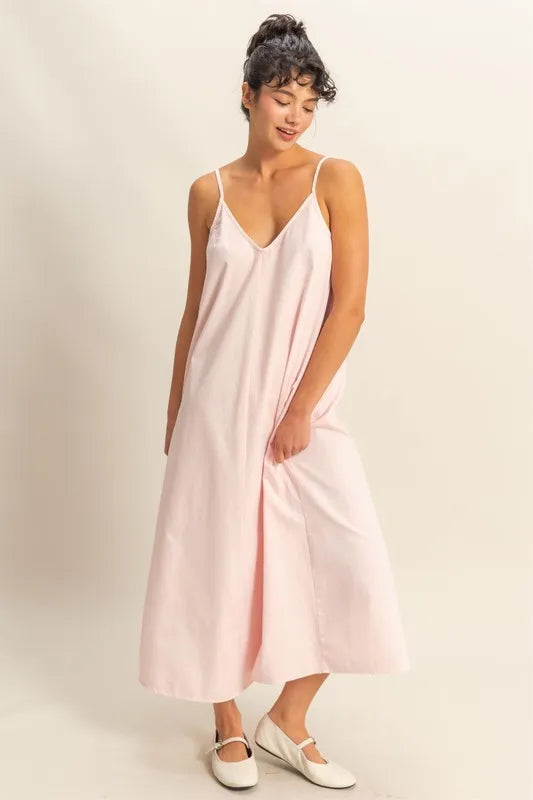 HYFVE Dyed V-Neck Loose Dress