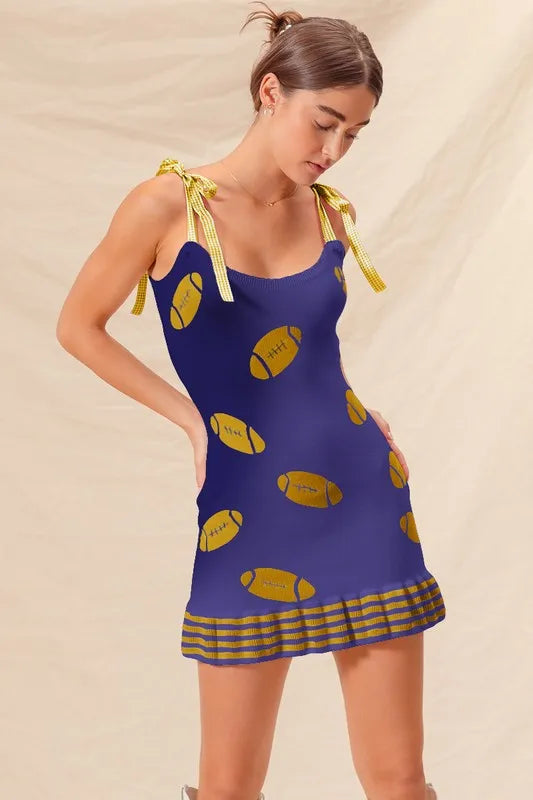 SO ME Gameday Football Knitted Mini Dress