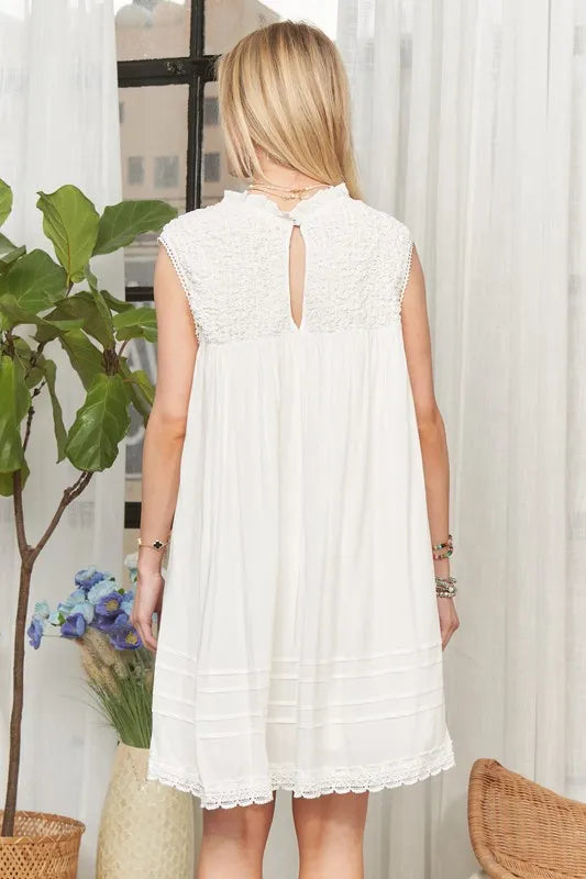 ADORA Loose Textured Babydoll Dress