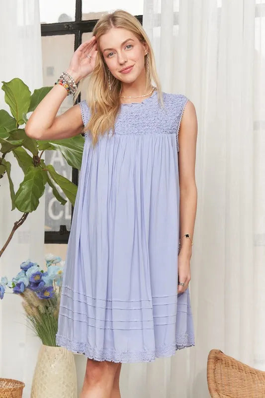 ADORA Loose Textured Babydoll Dress